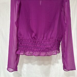 Elegant Purple Sheer Women's Top
